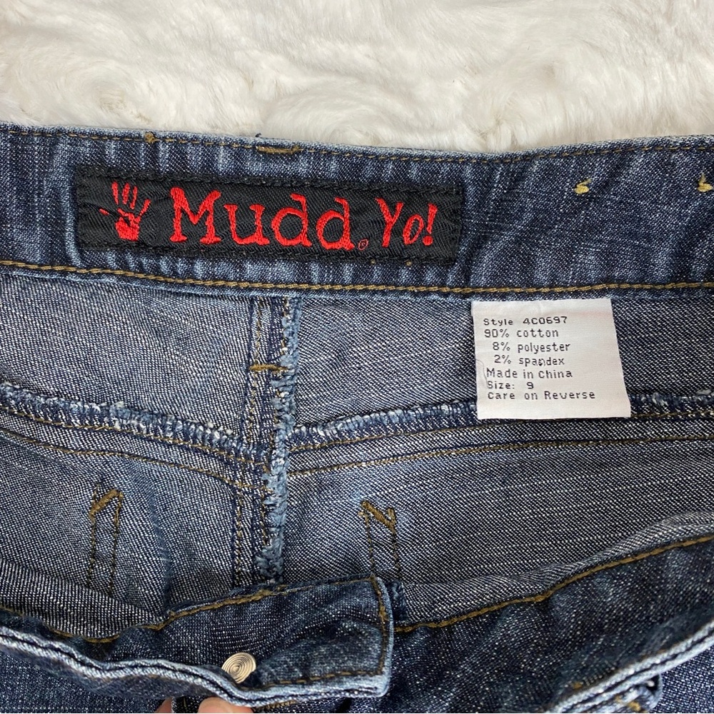 Mudd Yo! Lace up denim flare jeans full lace y2k in perfect condition Sz 9 - Picture 2 of 10